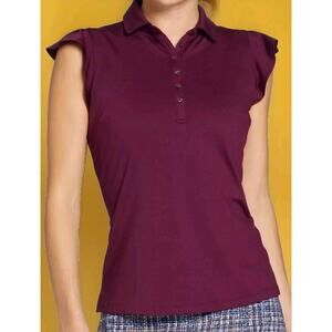 Lady Hagan Womens M Clubhouse Flutter Sleeve Golf Beet UPF 50 XL NWT A111 NICE